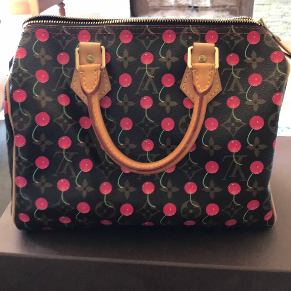 Authentic Louis Vuitton cherry cerise speedy